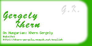 gergely khern business card